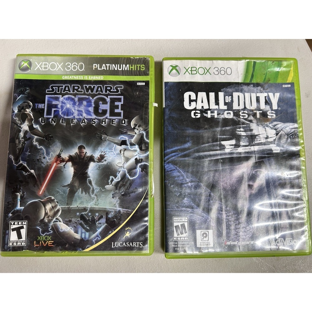 Microsoft Xbox 360 Game Lot Star Wars Force Unleashed/Call of Duty *UNTESTED*